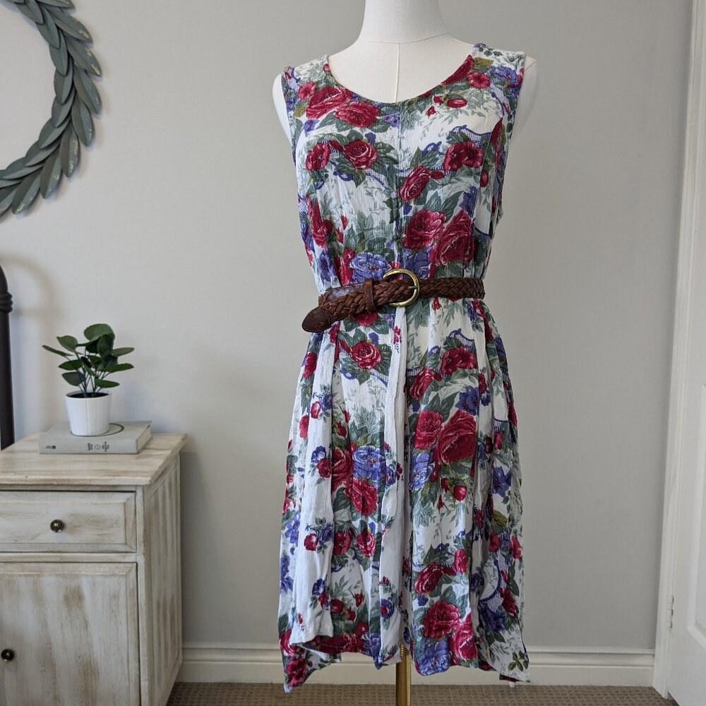 Vintage 90s Country Romance Floral Dress – Size Small